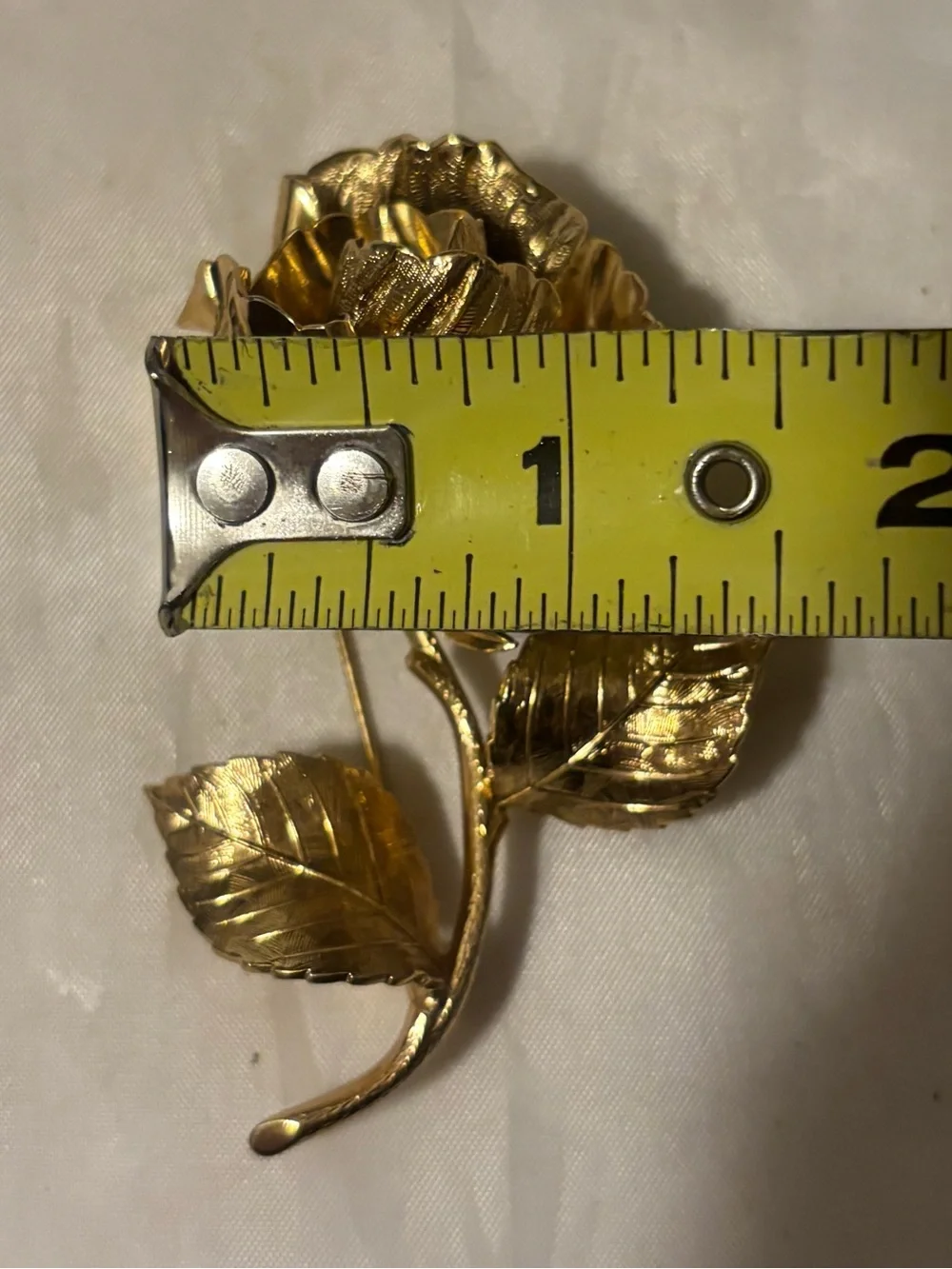 Vg Christian Dior Grosse Germany Gold Plated Textured Rose Brooch